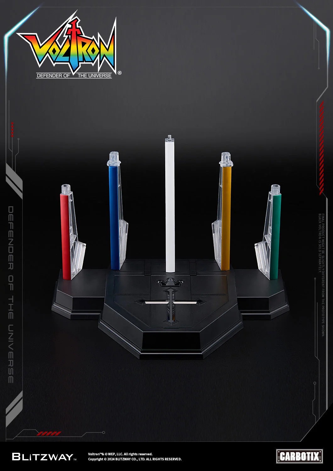 หุ่นยนต์ CARBOTIX - *Limited 1,000 pcs Worldwide* Carbotix Black Voltron & Base Complete Set by Blitzway (หุ่น+ฐาน+อาวุธเสริม) (มีกล่องน้ำตาล)