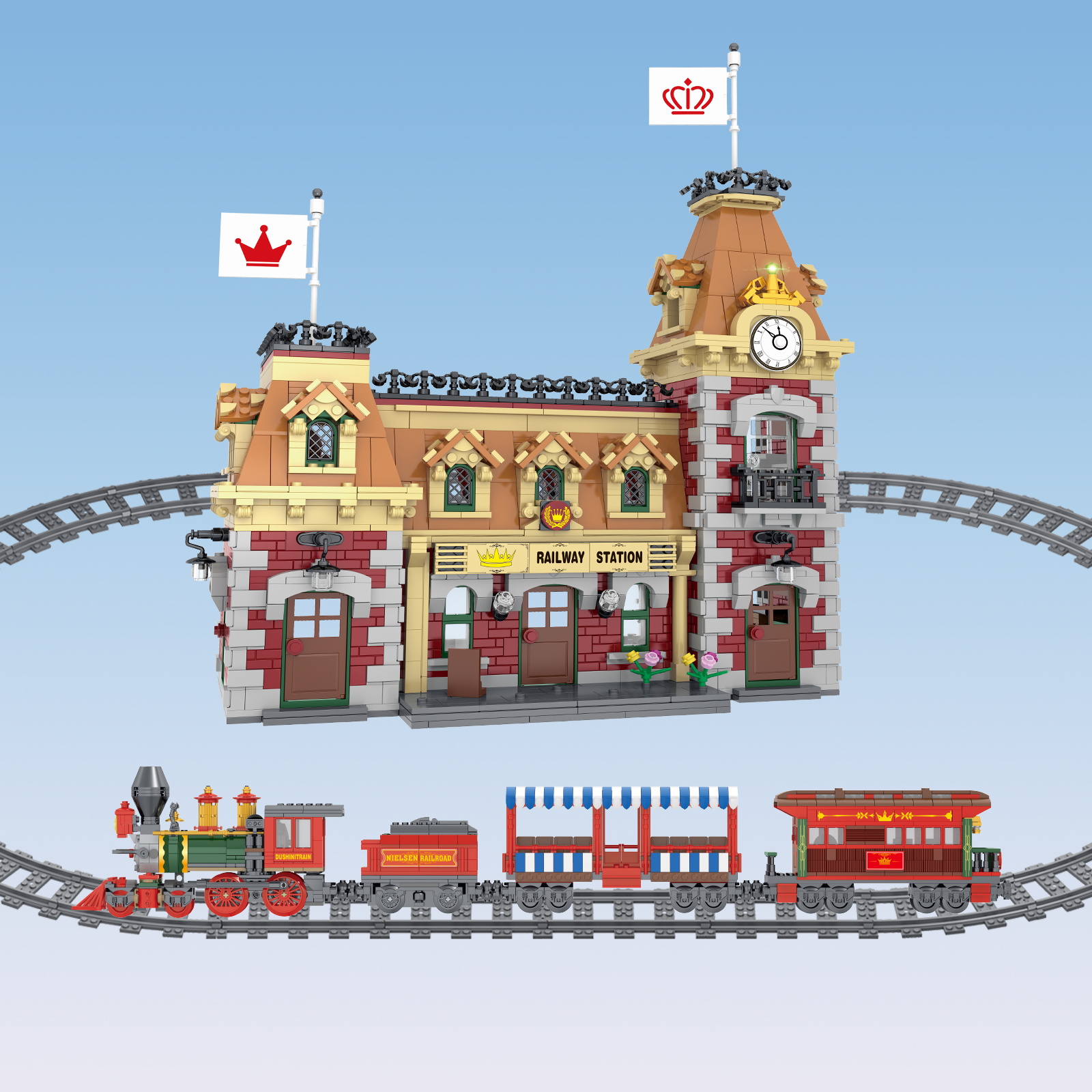 J 11001 Disney Train and Station 3362pcs (บังคับได้ มีรางให้ ไม่มีมินิฟิก)