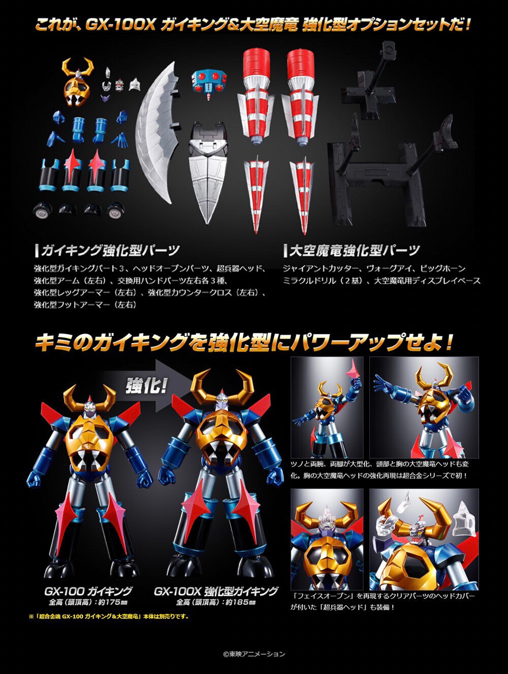 PRE-ORDER : Soul of Chogokin GX-100X GAIKING & DAIKUMARYU POWER UP OPTION SET