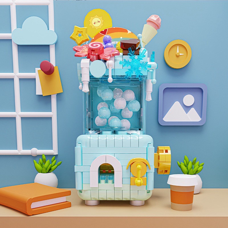 ตัวต่อนาโนตู้หมุนไข่กาชาปอง หมุนได้จริง ( Gashapon Machine ) 442+ pcs