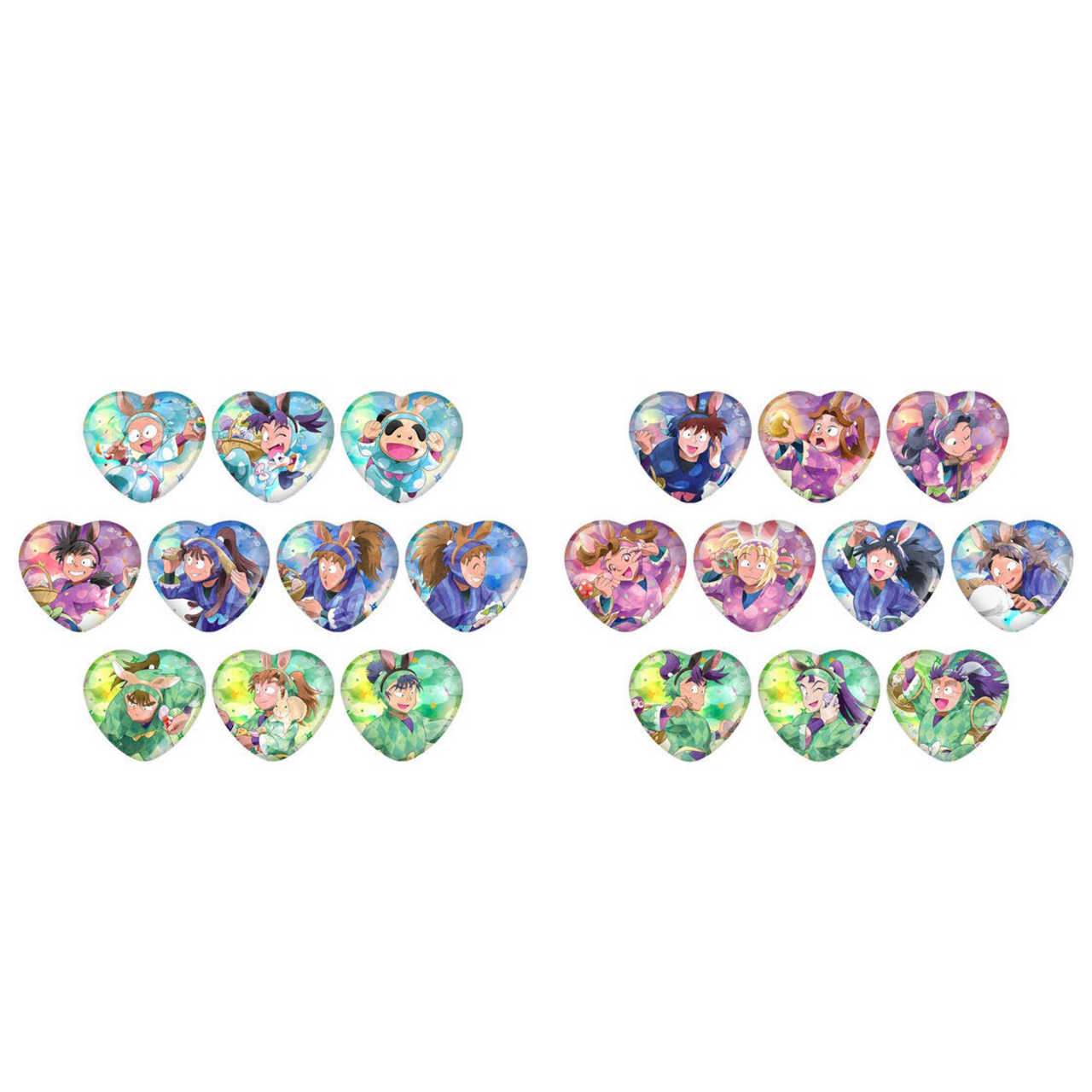 PRE-ORDER : Nintama Rantaro in Namjatown Egg Search Stage Heart Can Badge Collection [1] Complete Set