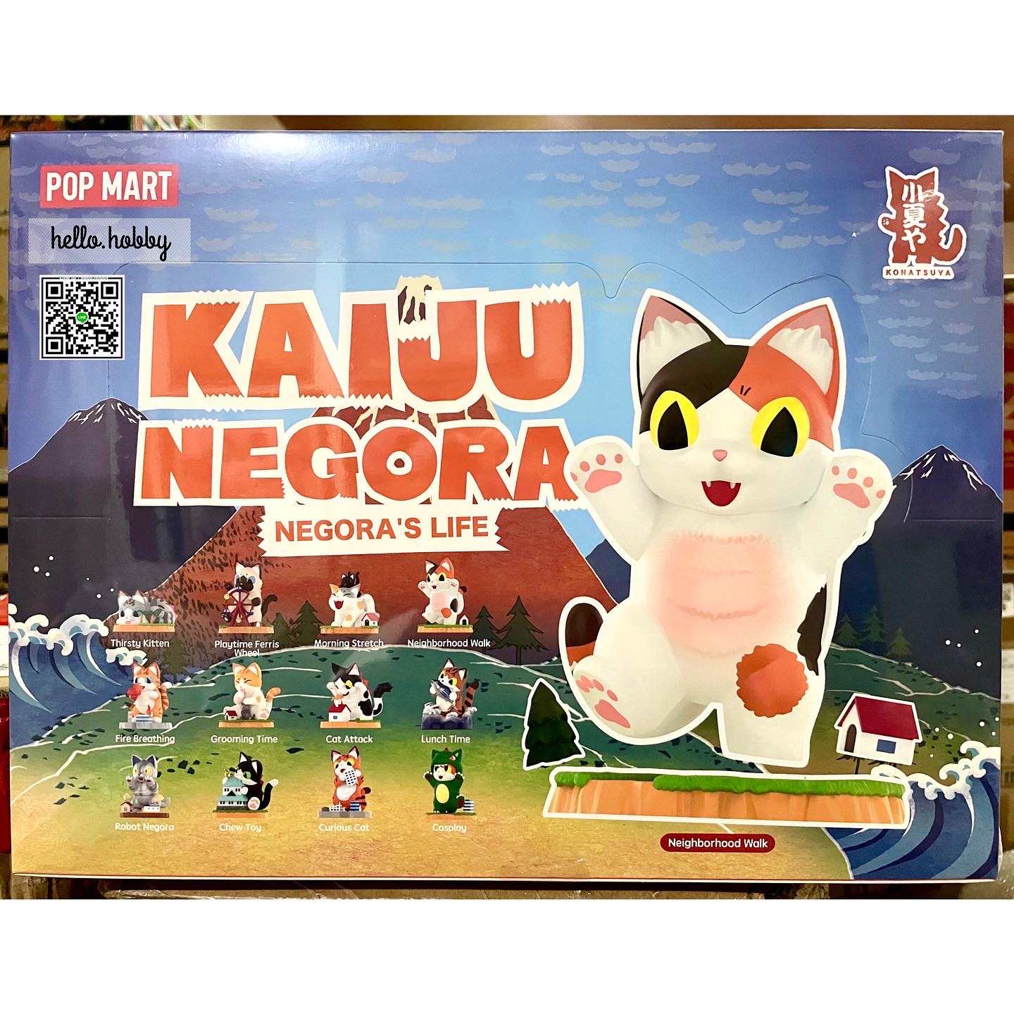 Blind Box ชุดน้องแมวก็อตซิลล่า ได้1ตัว - Kaiju Negora Godzilla Cat by Pop Mart (Set of 12 + 1secret)