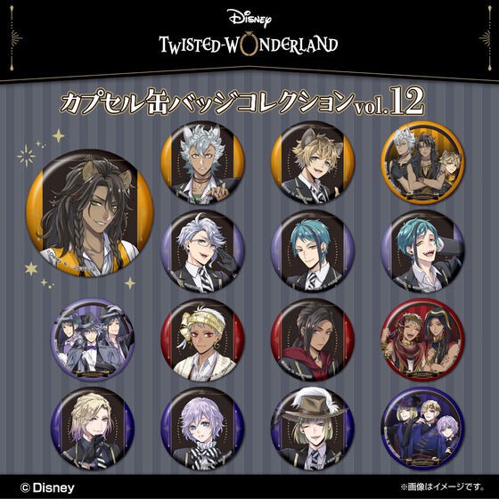 PRE-ORDER : Disney Twisted Wonderland Capsule Can Badge Collection vol.11 - 12 (Random)