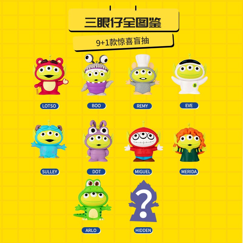กล่องสุ่ม Miniso Alien Remix : Toy Story Little Green Men Blind Box by Herocross (Set of 9)
