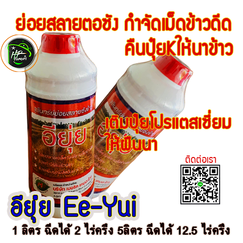 อียุ่ย 1L: จุลินทรีย์ย่อยสลายตอซัง กำจัดเม็ดข้าวดีด เมล็ดหญ้าวัชพืช บรรเทาปัญหาข้าวดีด-ข้าวเด้ง ในนาข้าว ข้าวของท่านจะเจริญเติบโตสมบูรณ์เต็มที่ ให้ผลผลิตที่ดี รายได้ที่สุดคุ้ม ใช้ง่ายปลอดภัย 1 ลิตรหมักได้ 2.5ไร่ หมัก 10วันย่อยสลายซังข้าวหมดเตรียมเเปลงปลูก