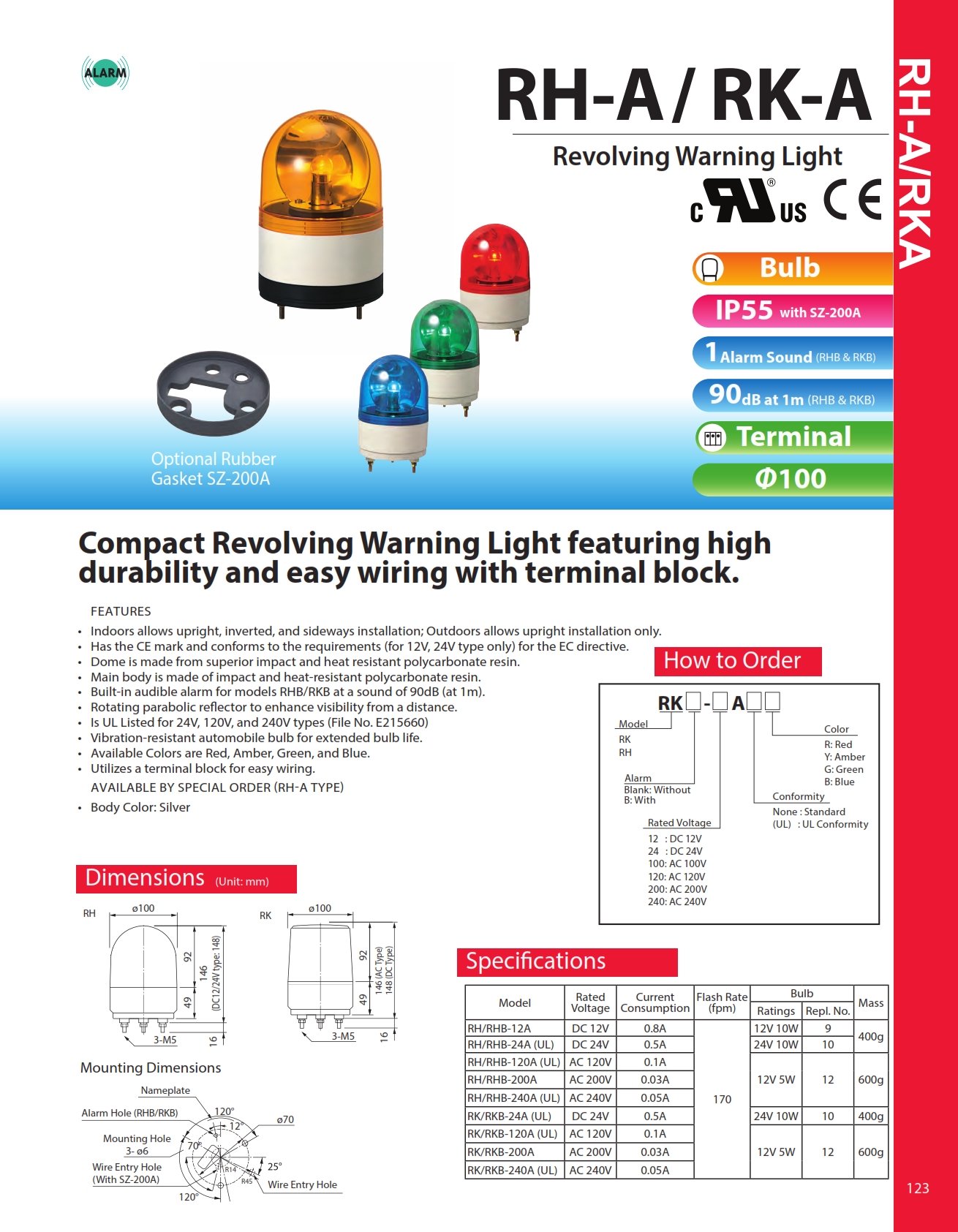 RHB Serie Revolving Warning Light