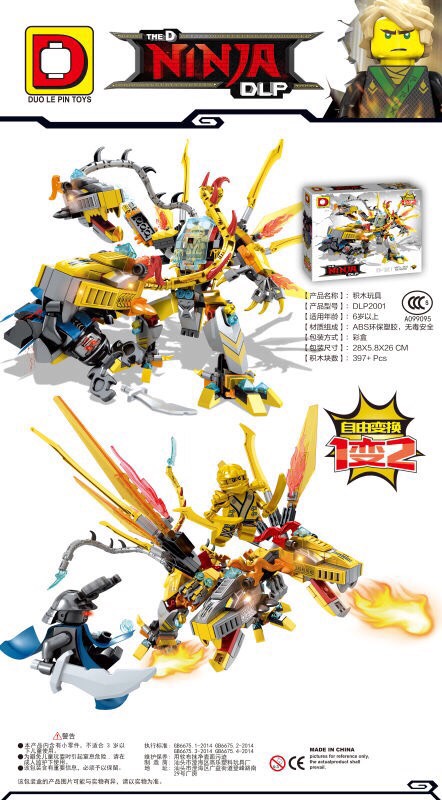 Duo Le Pin Toys DLP 2001 Ninjago 2 in 1 397pcs