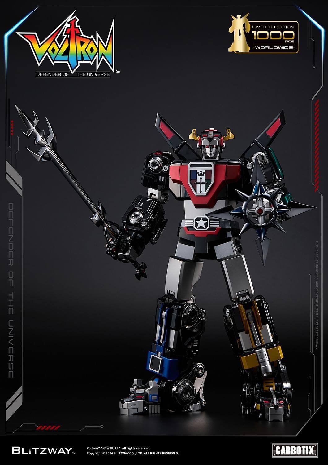 Pre-order : *Limited 1,000 pcs* Carbotix Black Voltron + base by Blitzway