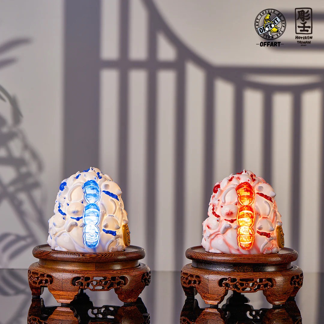 Pre-order : Red Flame Hundred Cats Porcelain / Enamel Red Mini Bust PVC Figure by OFFART x Horiren
