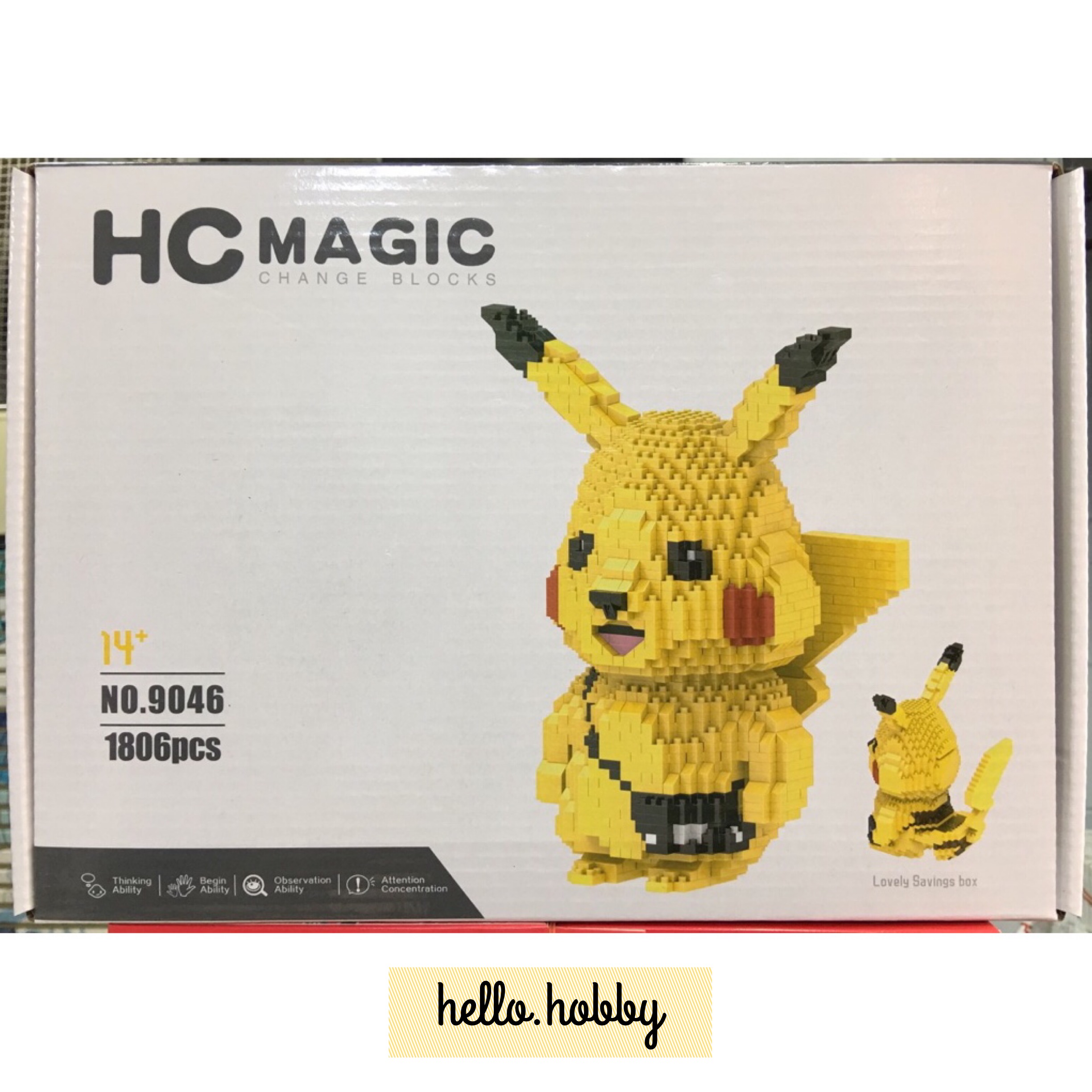 HC Magic 9046 Pokemon Pikachu Coin Bank 1806pcs