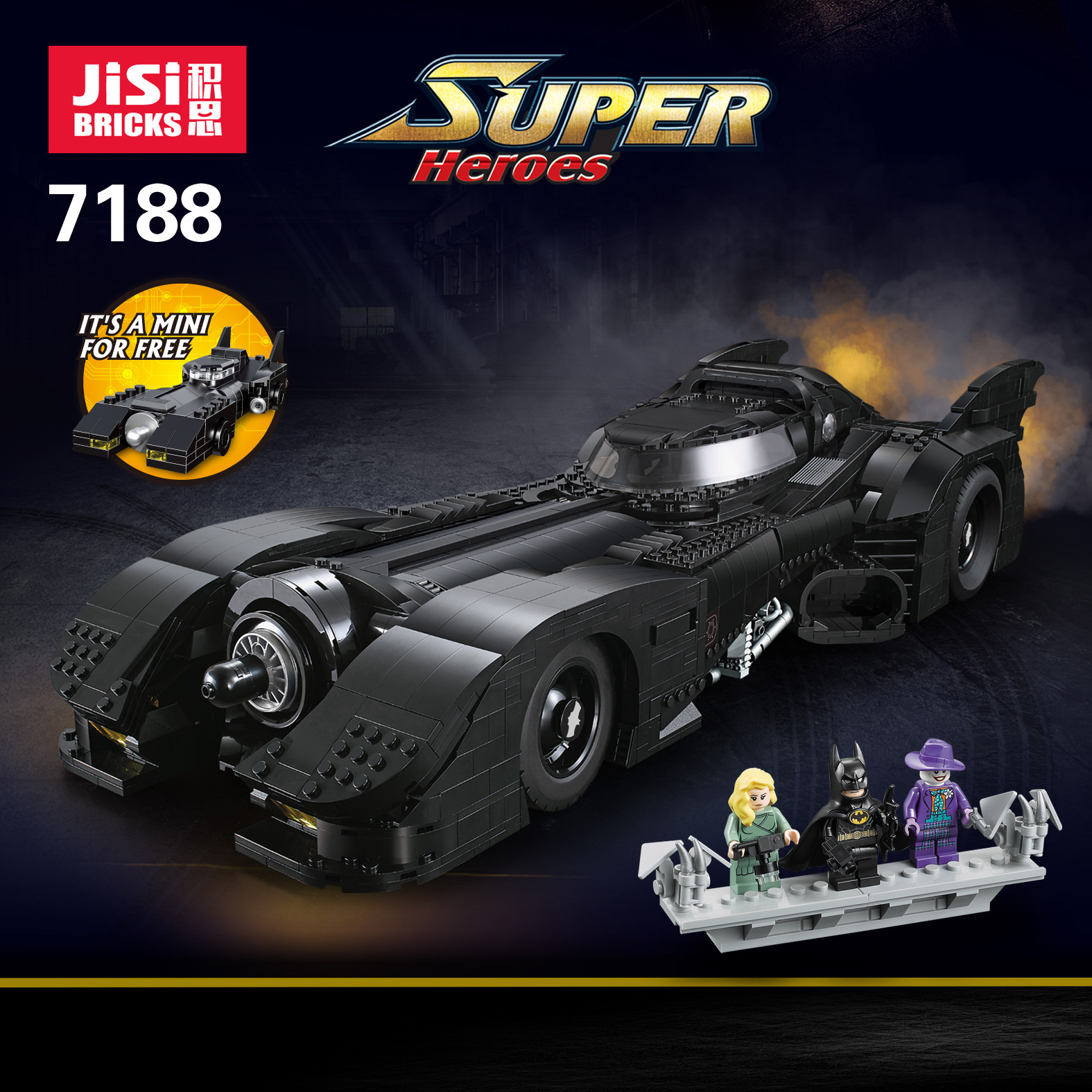 Jisi 7188 Batman Bat Super Car 3472pcs