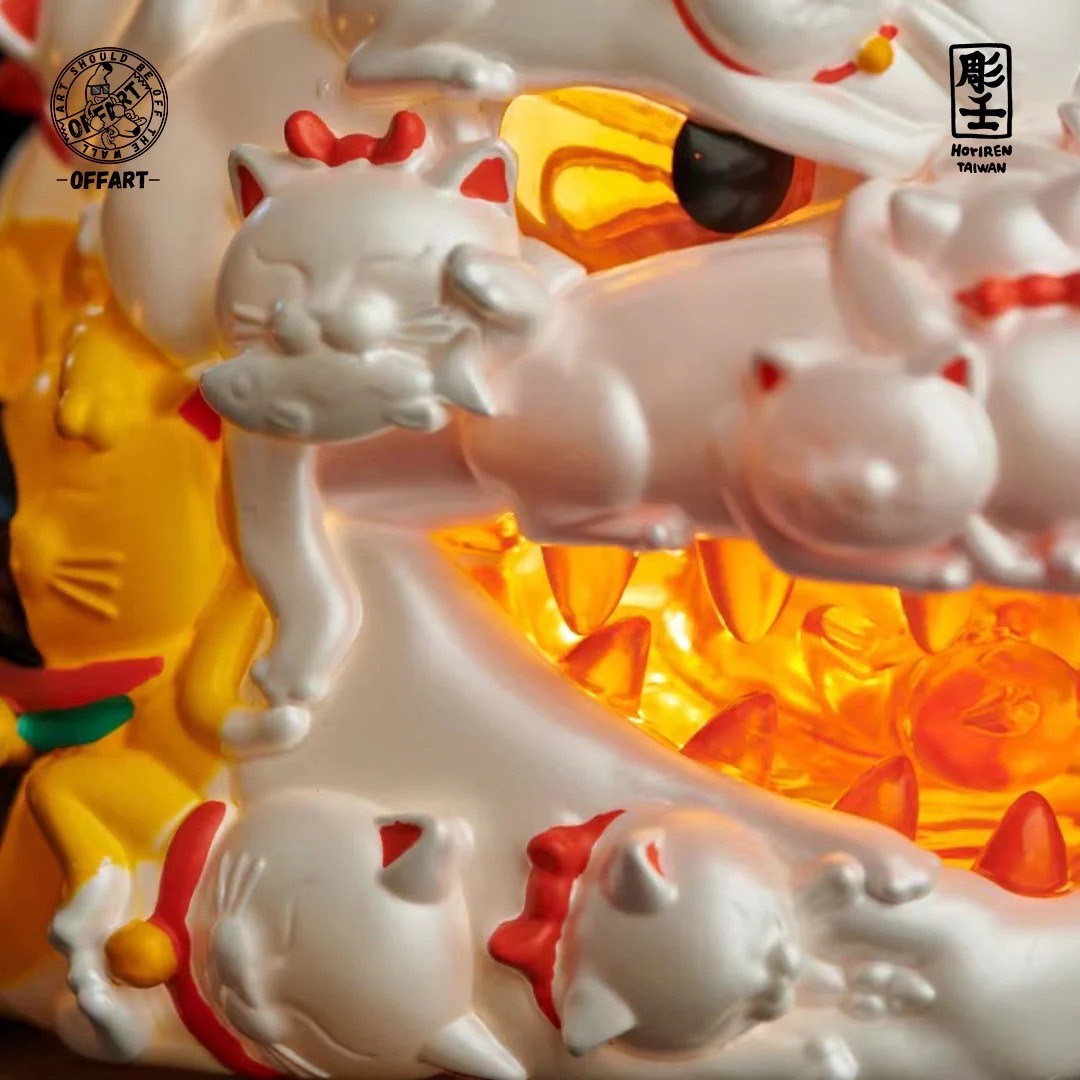 Pre-order : Red Flame Hundred Cats Mini Bust PVC Figure by OFFART x Horiren