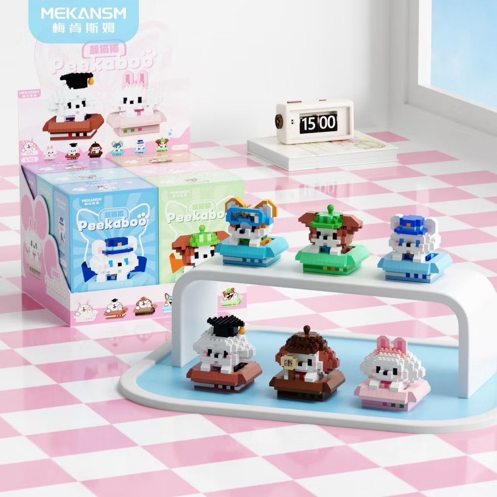 ตัวต่อนาโน Size M - Mekansm K 376 - 387 Peekaboo Dog & cat In the Box