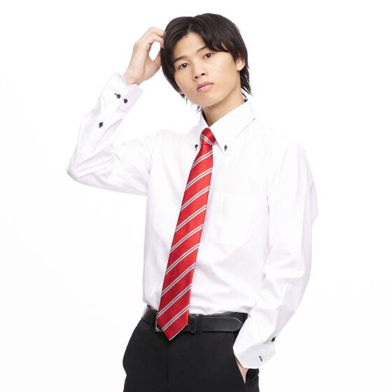 PRE-ORDER : Kamen Rider Drive Shinnosuke Tomari Necktie Stripe Red x Gray (Large Sword Width 8 cm)