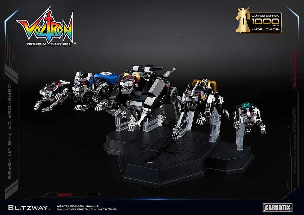 หุ่นยนต์ CARBOTIX - *Limited 1,000 pcs Worldwide* Carbotix Black Voltron & Base Complete Set by Blitzway (หุ่น+ฐาน+อาวุธเสริม) (มีกล่องน้ำตาล)