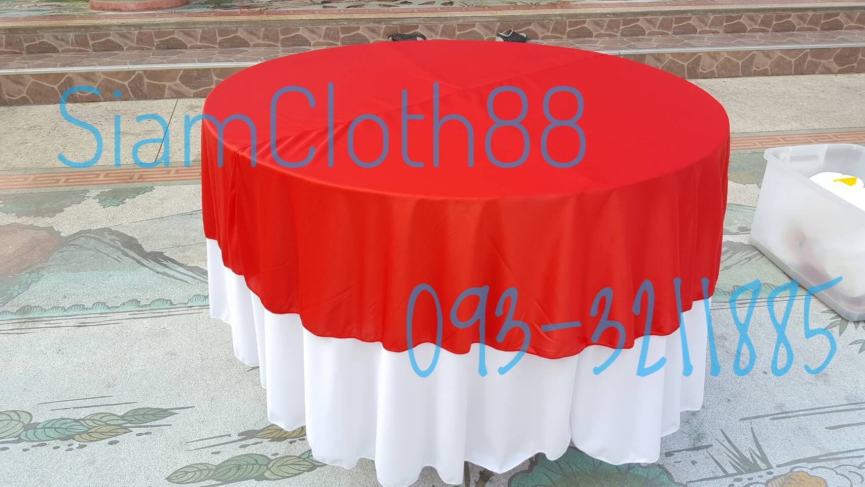ผ้าคลุมโต๊ะกลมขนาดผ้า 220 เซนติเมตร