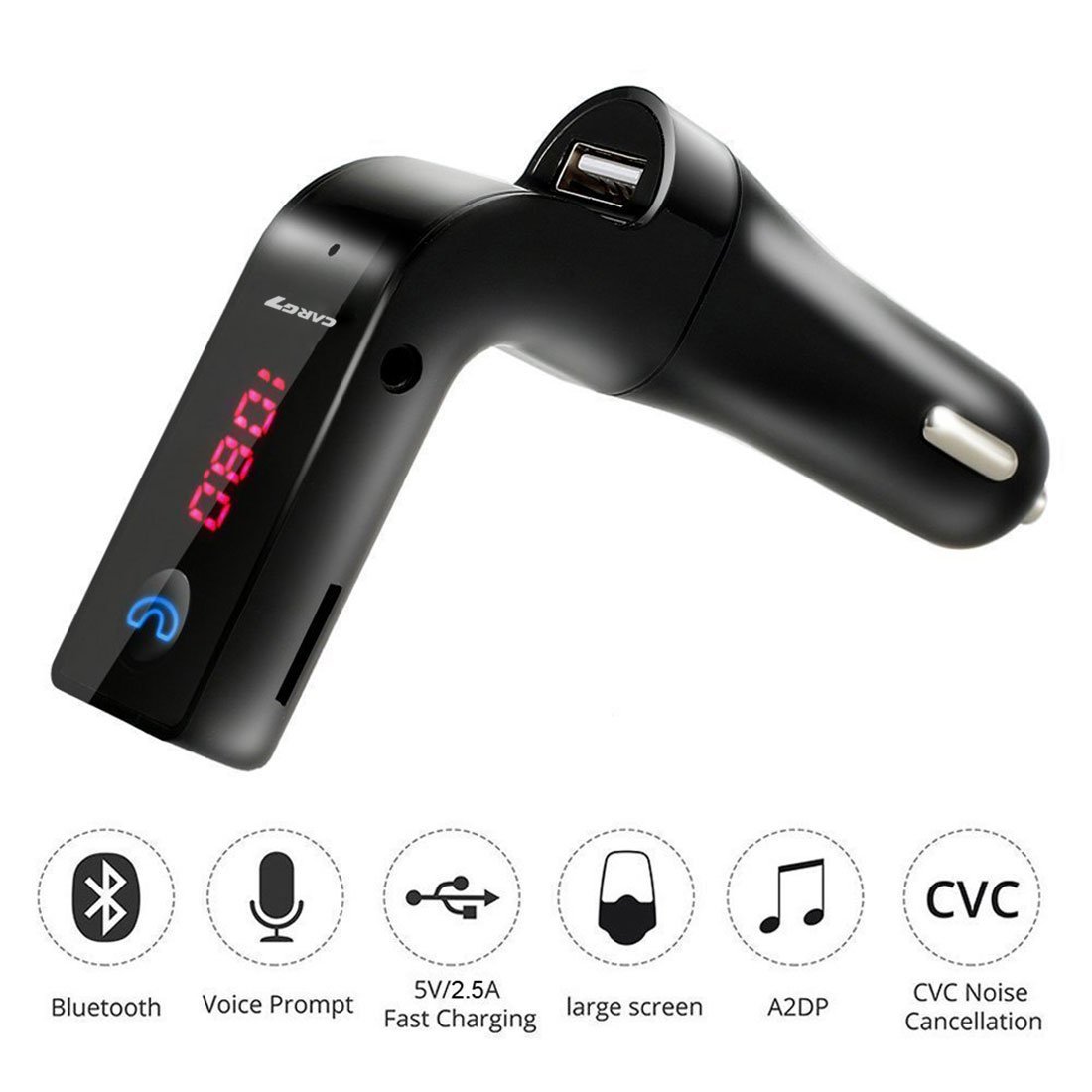 Car G7 USB Bluetooth สีดำ