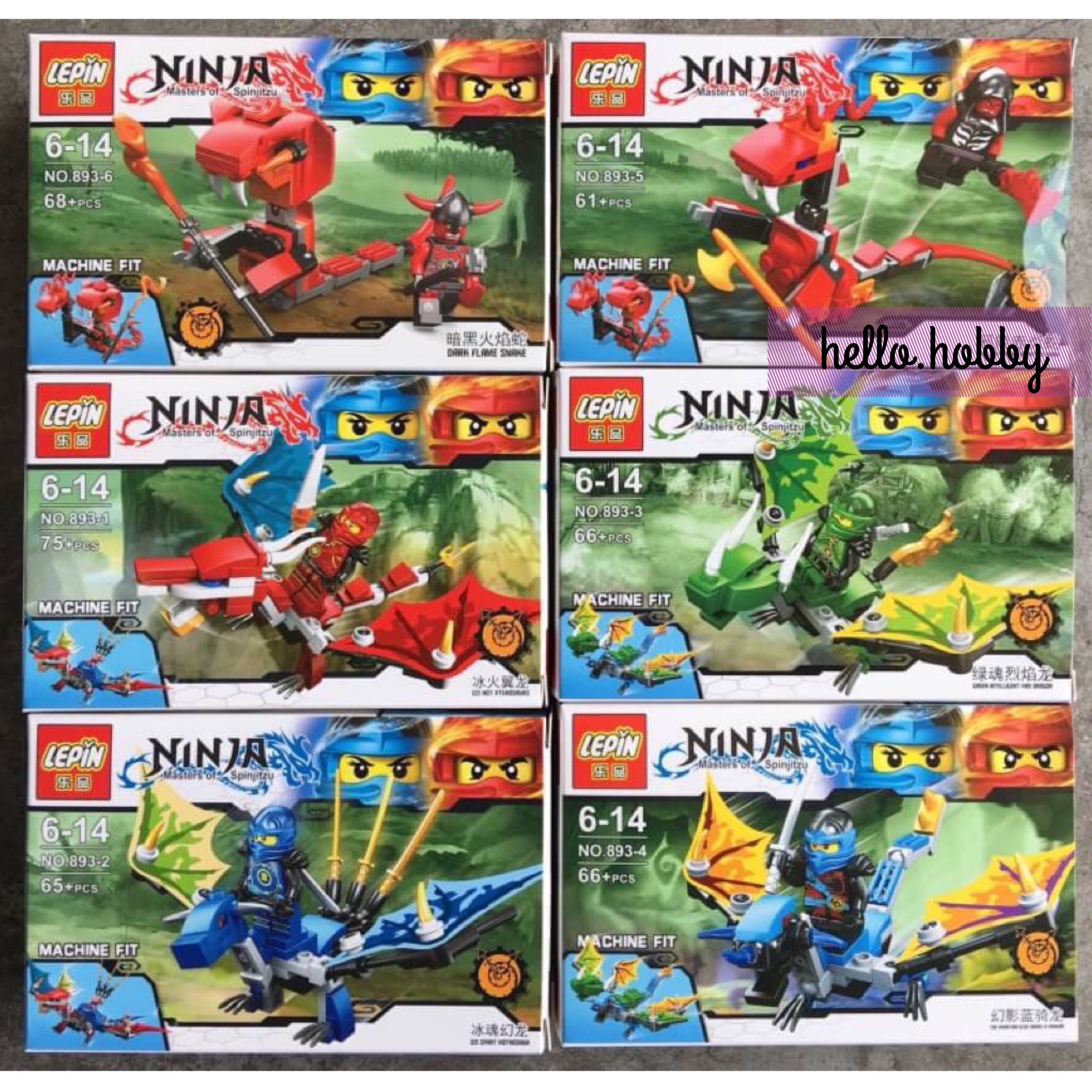 Lepin 893 1-6 Ninjago 6 in 3
