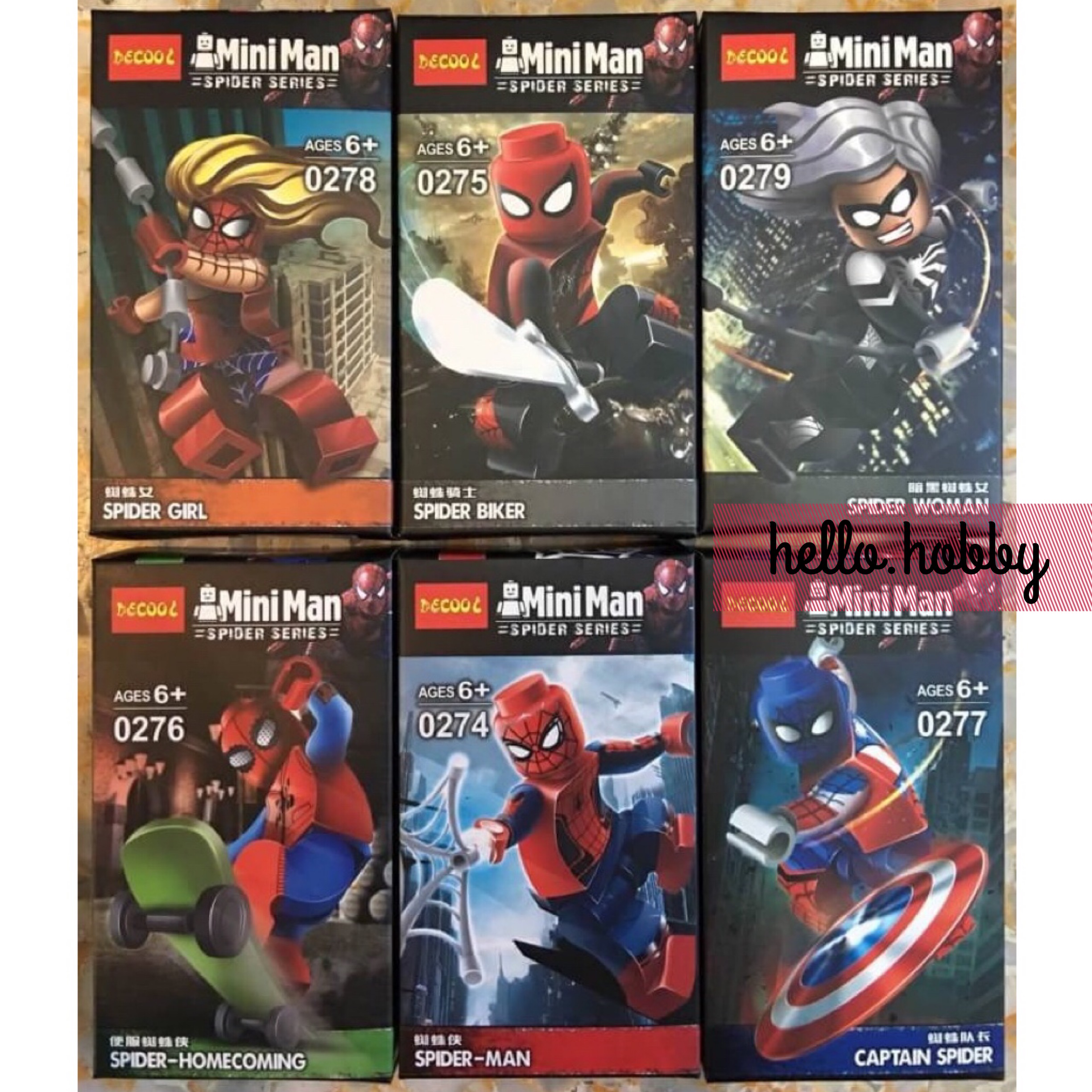 Decool 0274-0279 MiniMan Spider Series