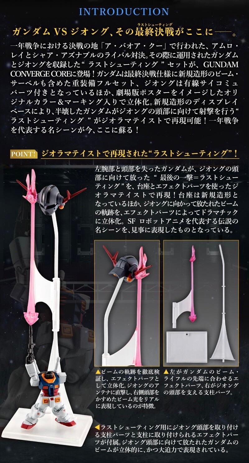 PRE-ORDER : FW GUNDAM CONVERGE CORE Mobile Suit Gundam Last Shooting Set