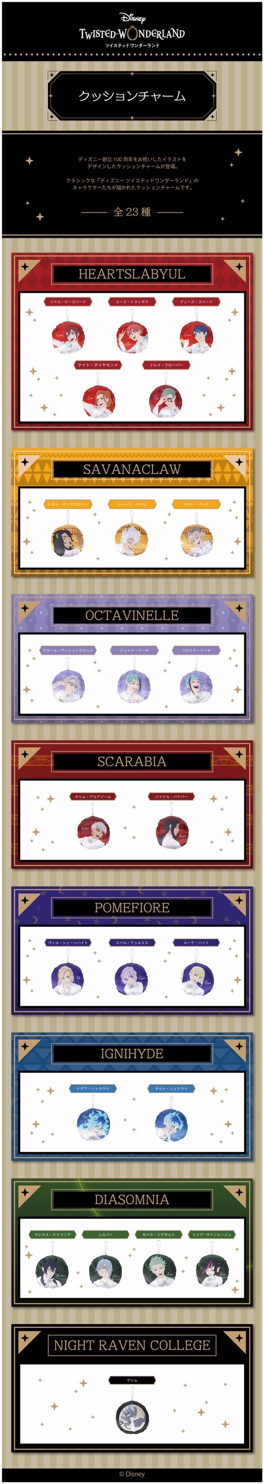 PRE-ORDER : Disney Twisted Wonderland Cushion Charm Disney100 (Random)