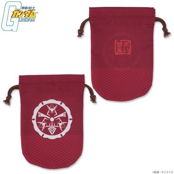 PRE-ORDER : Mobile Suit Gundam Family Crest Pattern Planning Drawstring Purse Char’s Mark