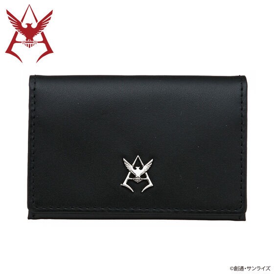 PRE-ORDER : Mobile Suit Gundam Leather Item Collection Char Mark Silver Ver. Business Card Case