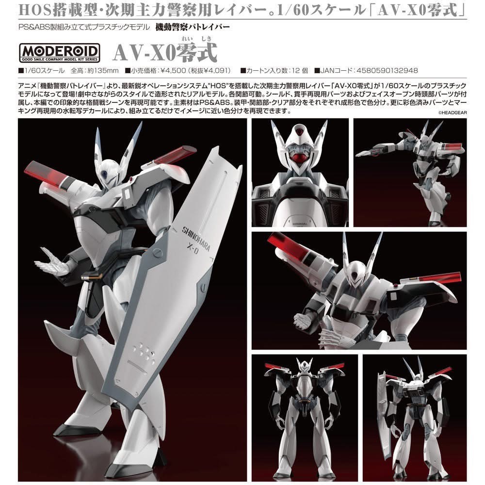 Pre-order : 1/60 MODEROID AV-X0 Type Zero (Mobile Police Patlabor) Plastic Model Kit by Good Smile Company (Reissue)