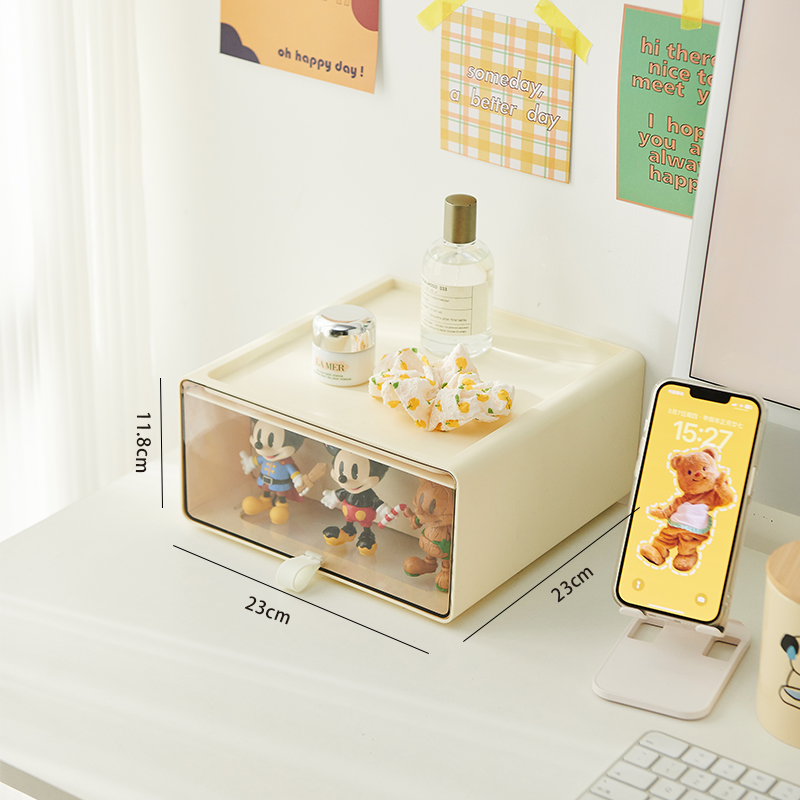 2in1 กล่องใส่โมเดล + ลิ้นชักใส่ของ ซ้อนทับกันได้ Drawer Display Organizer Storage Box