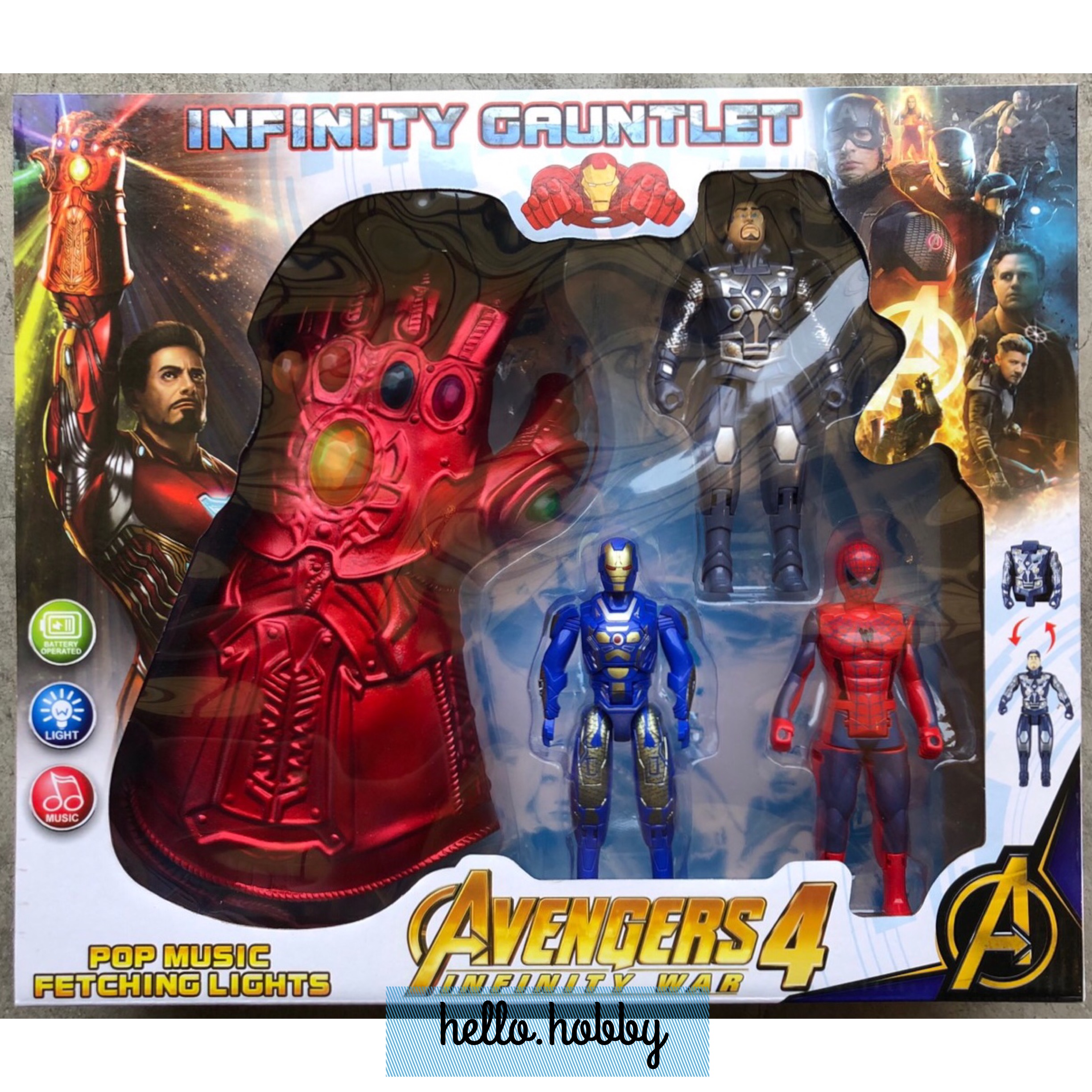 ถุงมือทานอส + ฟิกเกอร์อเวนเจอร์ งานจีนมีเสียงมีไฟ