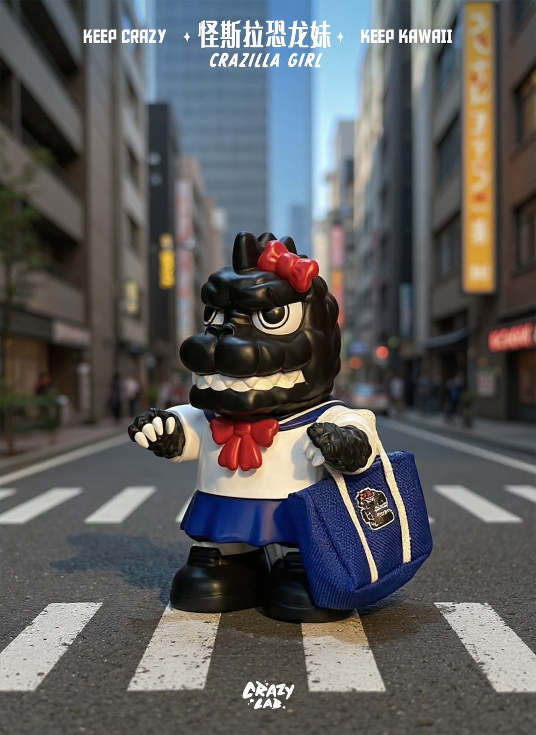 Pre-order : Mini Crazilla Girl Original Designer Cute Monster Trend Toy Figurine by Crazy Lab x James Lee