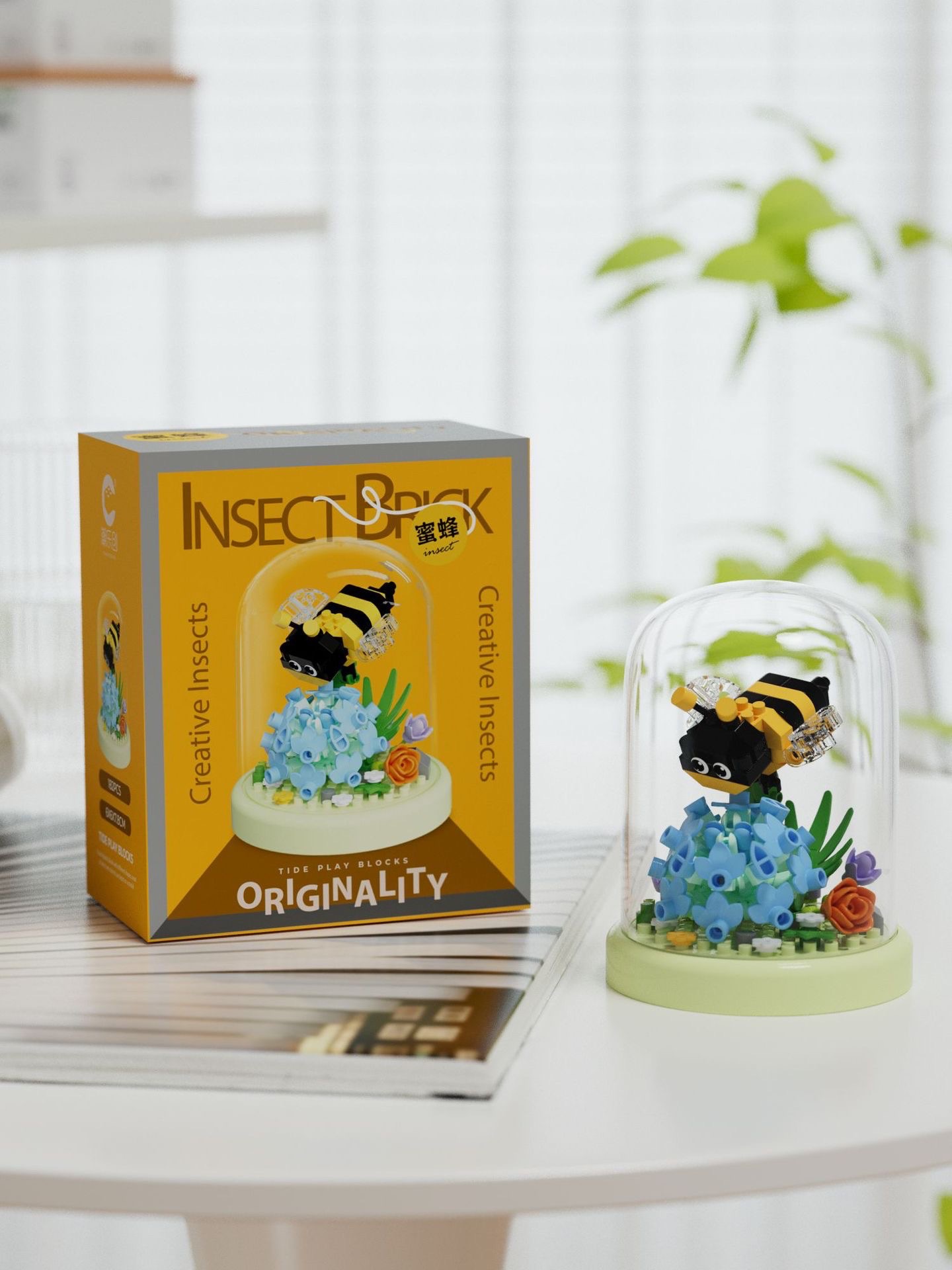 CLC - Flower & Insect ตัวต่อนาโนดอกไม้แมลงพร้อมฝาครอบ