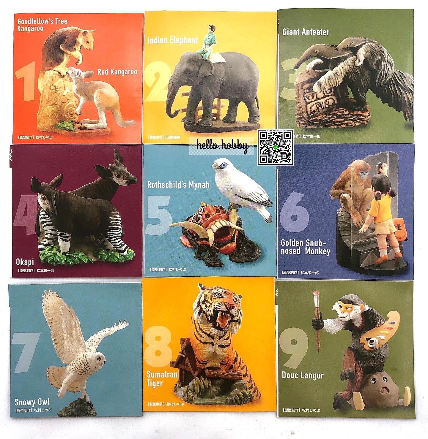 งานฝา กาชาปอง Yokohama Zoo Zoorasia Lunch Jungle Cracker Bottle Cap Trading Figure Collection by Kaiyodo (Set of 9)