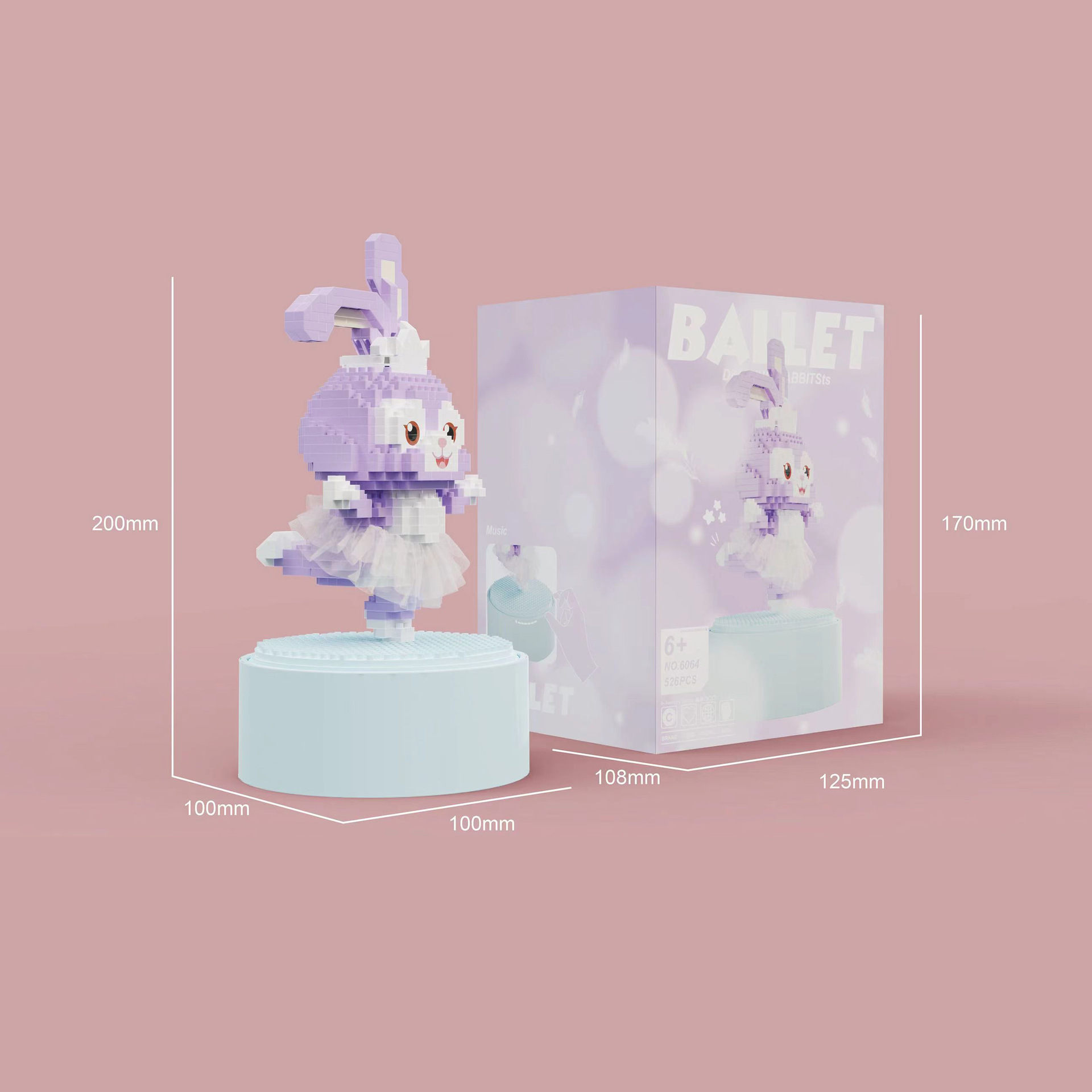 ตัวต่อนาโน กล่องดนตรี Size XL - Gejia 6064 - Disney - Duffy - Stella Lou Ballet Music Box 526pcs