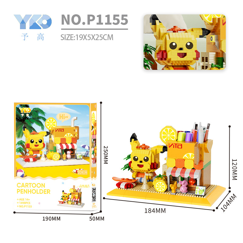 YKO P 1152 - 1157 Pen Holder Shop Set Cinnamoroll / Pikachu / Stella lou / Lotso / Kuromi / Linabel