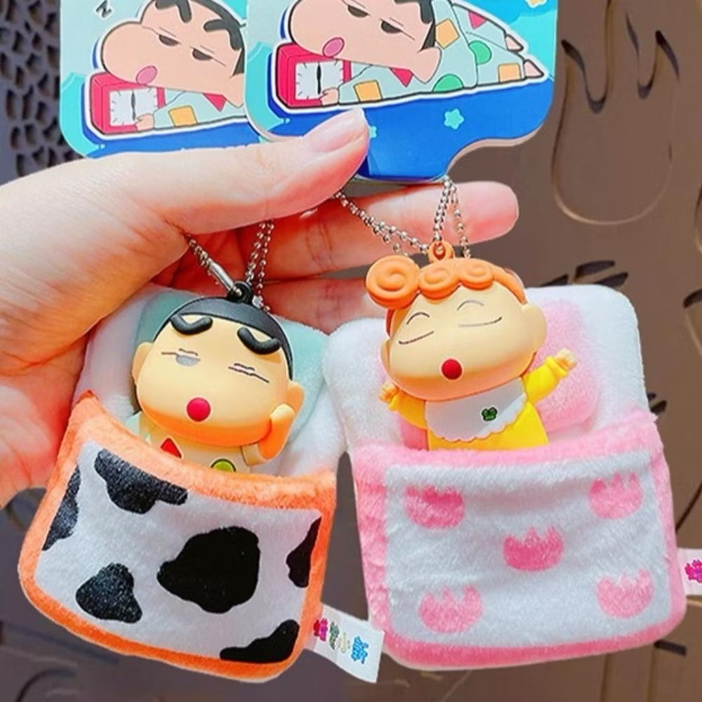 พวงกุญแจ ชินจัง ลิขสิทธิ์แท้ Crayon Shinchan Sleep Quilt Plush Pendant keychain by Shanghai Futabasha