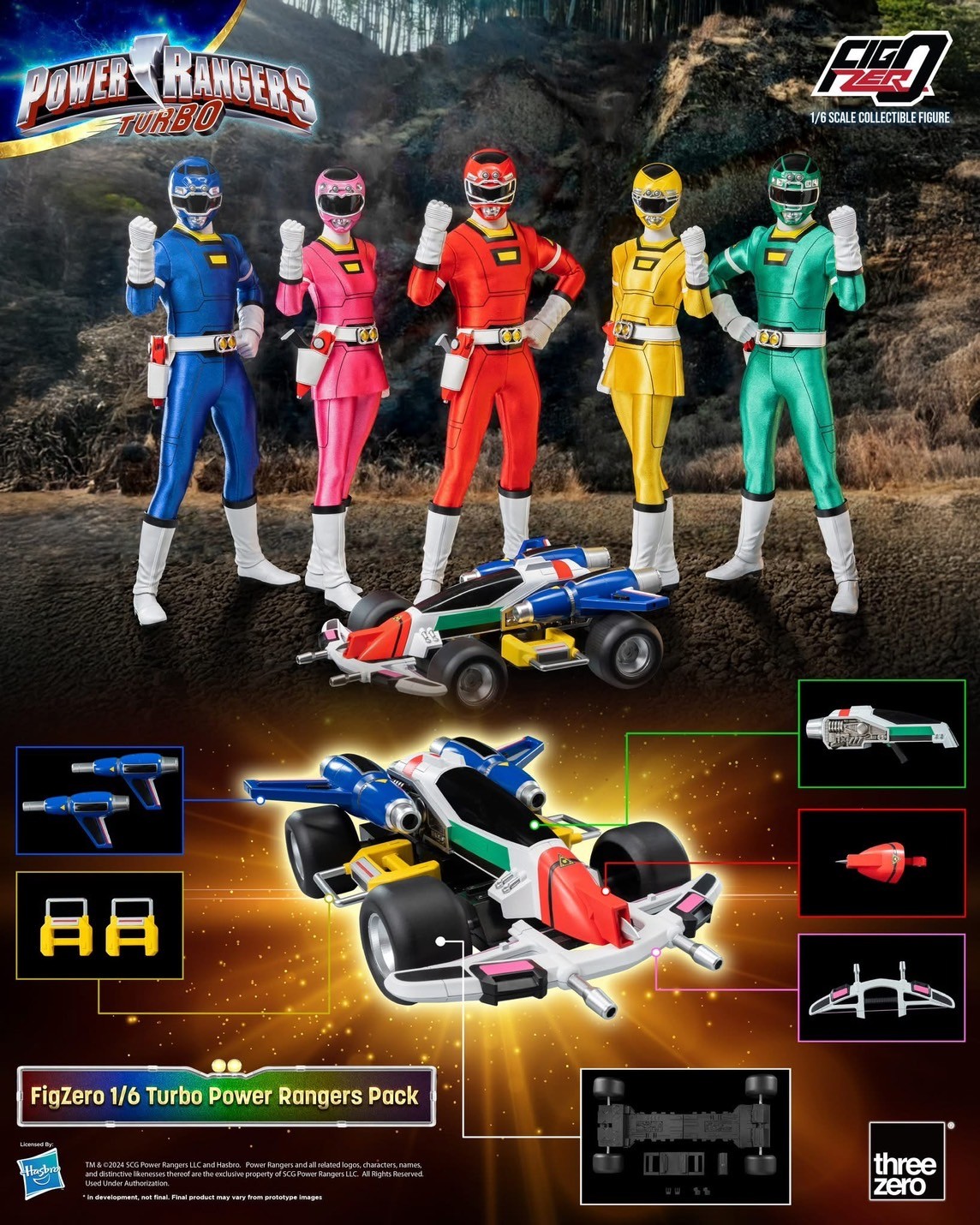 Pre-order : Power Rangers Turbo FigZero 1/6 Turbo Power Rangers Pack by Threezero