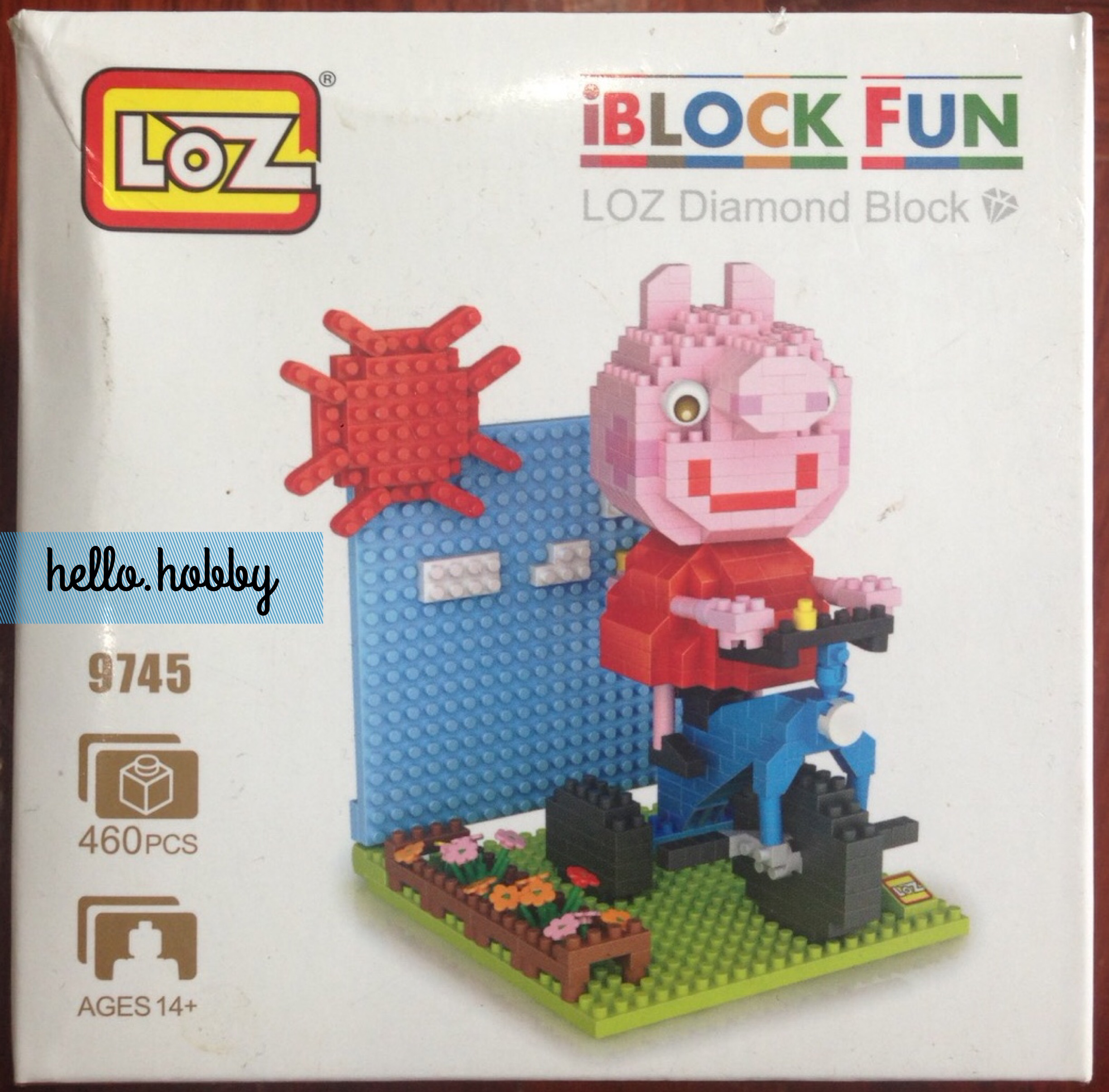 Loz 9745 Peppa Pig Riding Bicycle 460pcs