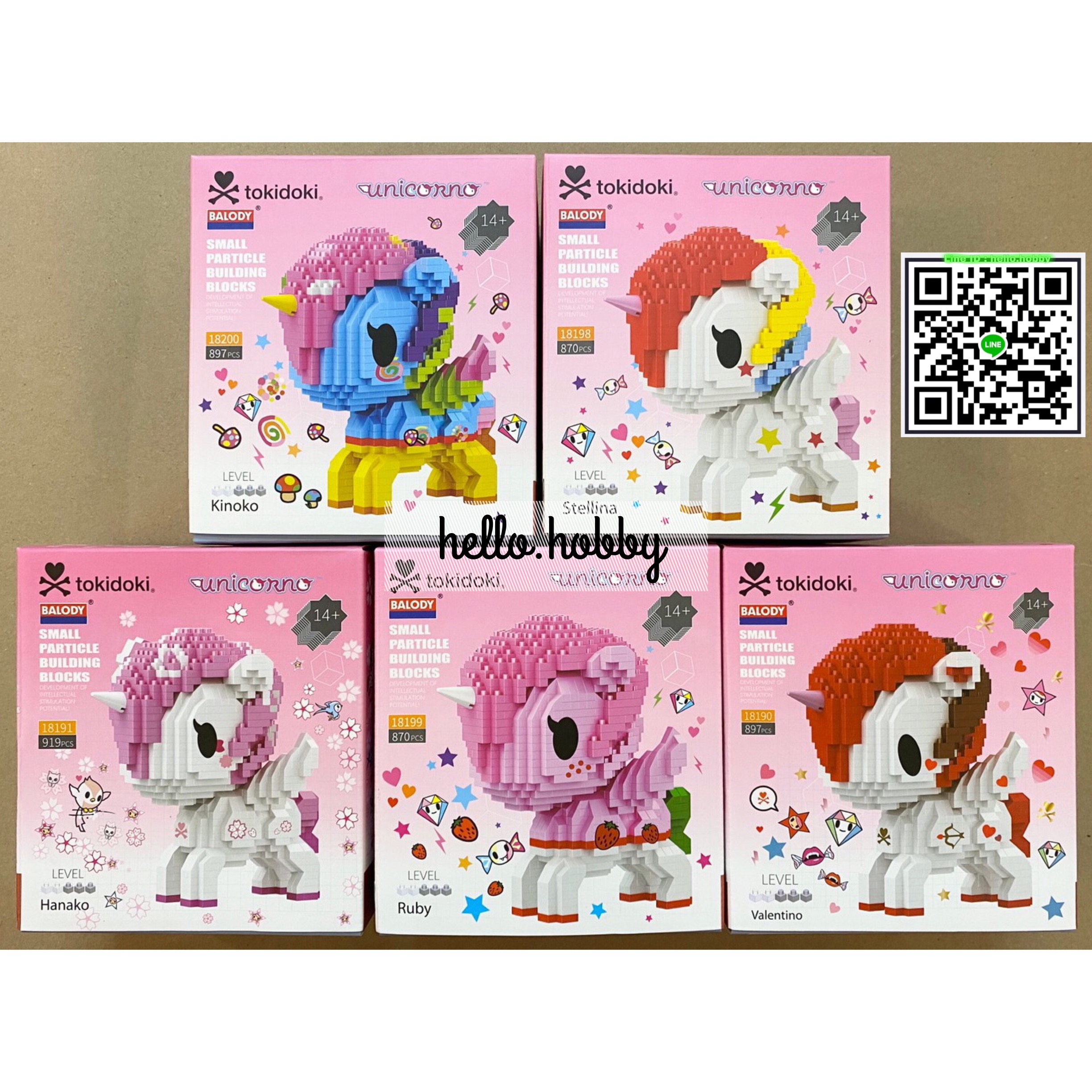 Balody 18190-18191, 18198-18200 Tokidoki Unicorn