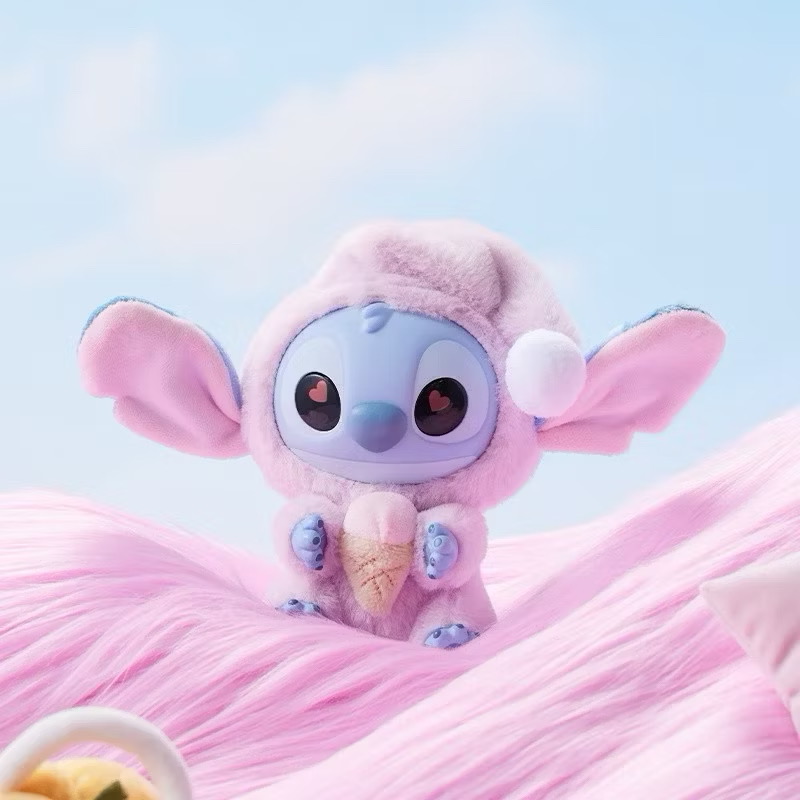 ตุ๊กตาพวงกุญแจ Disney - Lilo & Stitch - Eat Something Before Sleep Series Plush Keychain by Miniso