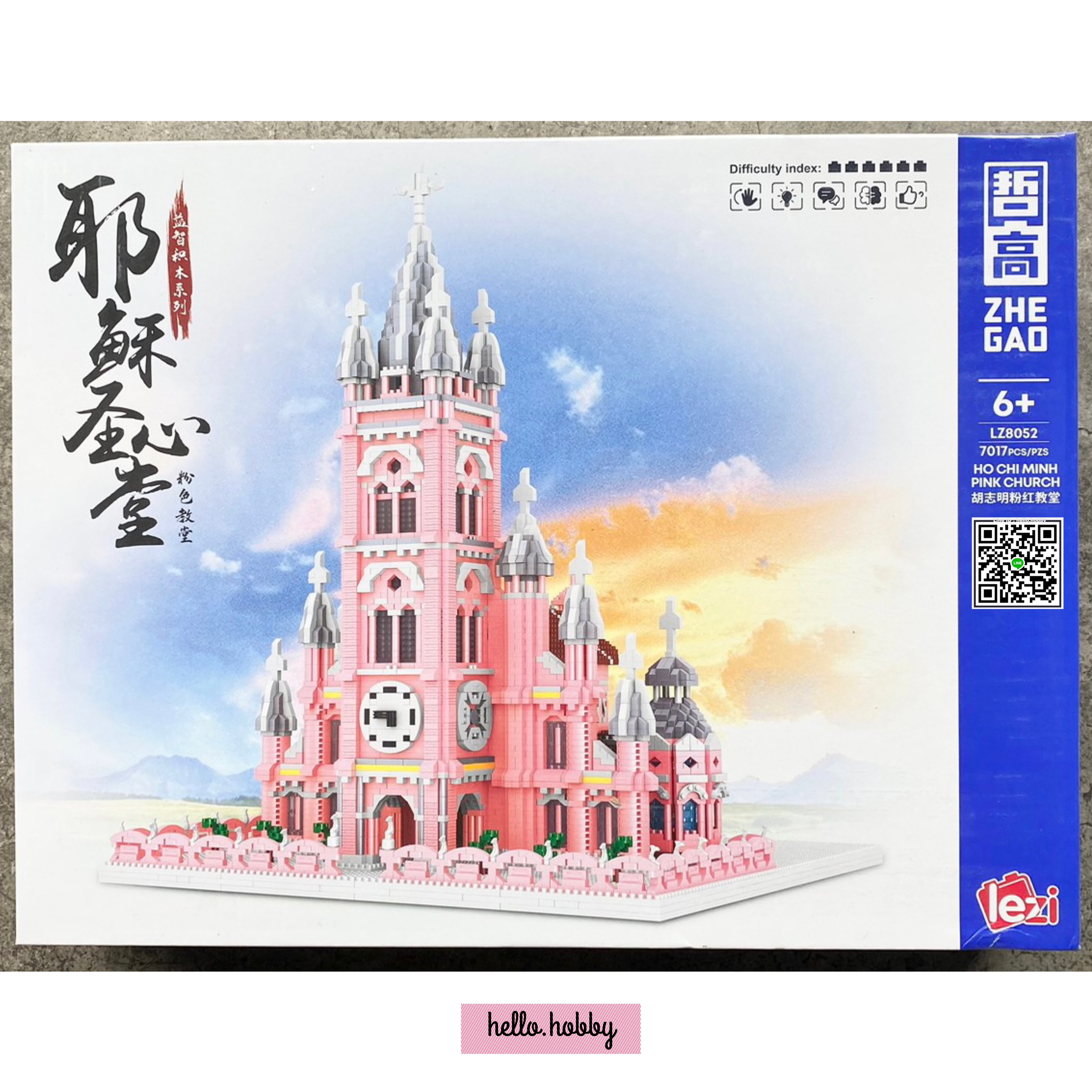 Zhe gao LZ 8052 Ho Chi Minh Pink Church 7017pcs