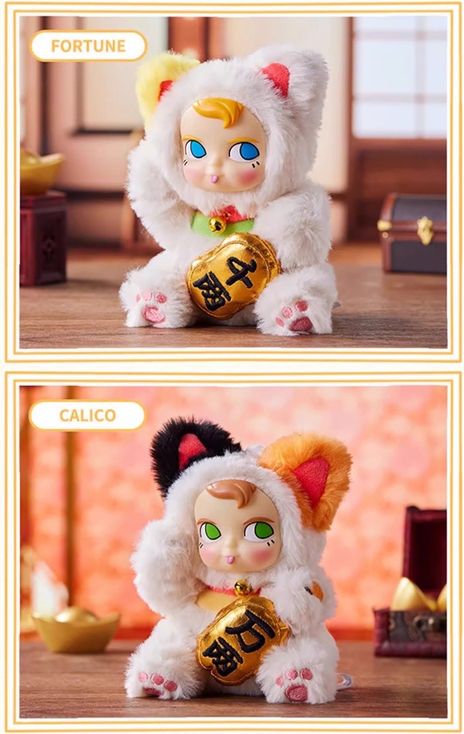 ตุ๊กตาพวงกุญแจ ลิขสิทธิ์แท้ - SAMSAM Fortune Lucky Cat Series Plush Pendant Keychain by Paws Nova