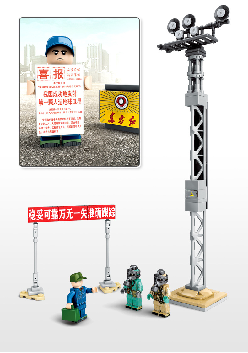 Sembo block 203301-203306 Rocket Ship to the Moon