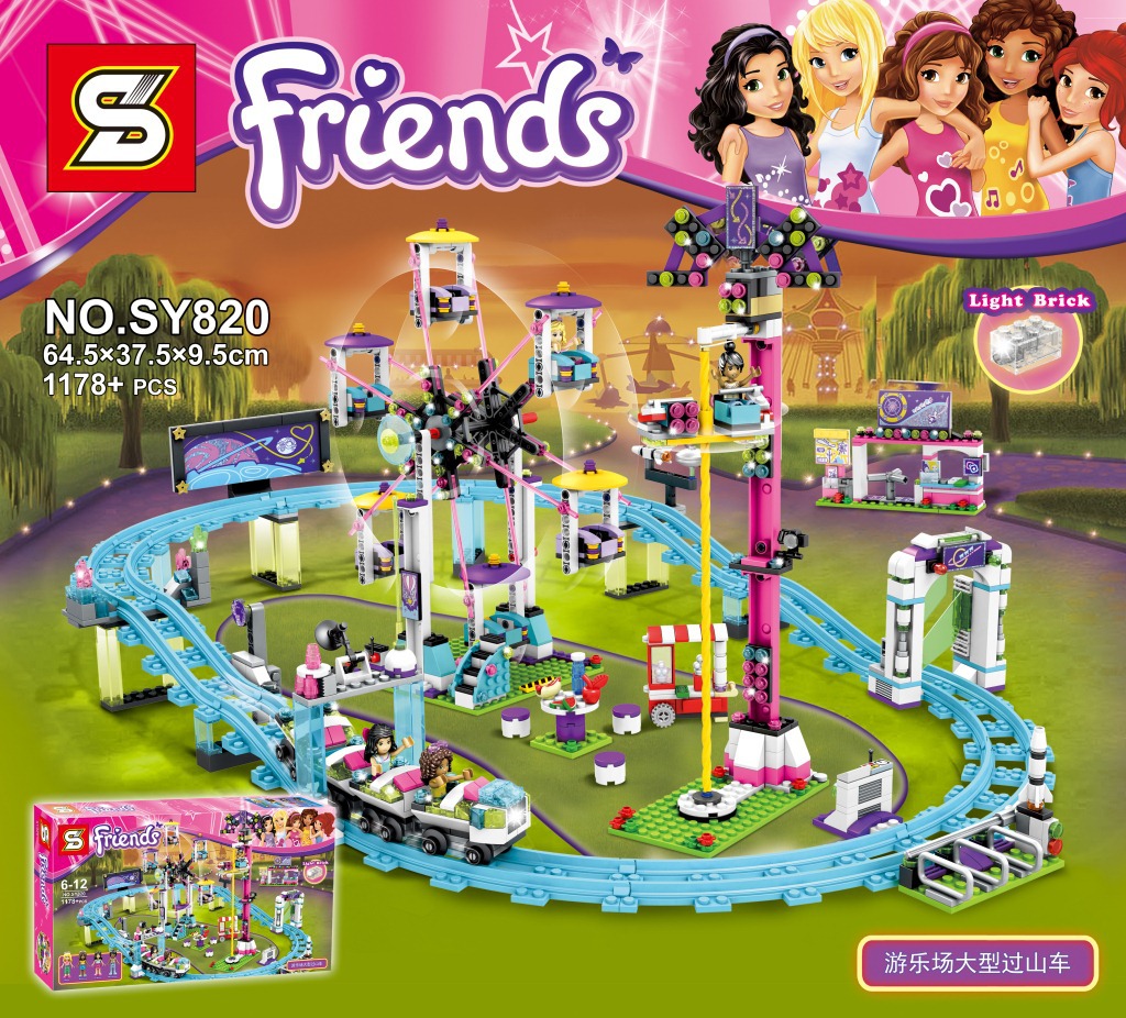 SY 820 Friends Amusement Park Roller Coaster 1178pcs