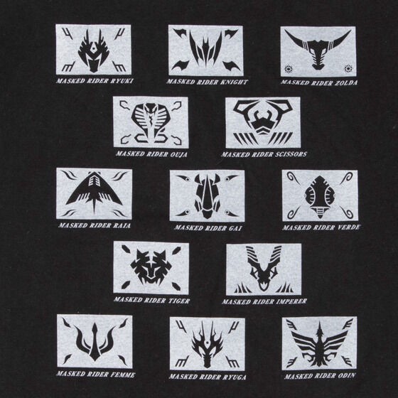 PRE-ORDER : Kamen Rider Ryuki Mark T-shirt Rider Belt Buckle Design Pattern