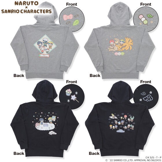PRE-ORDER : Naruto x Sanrio Characters Hoodie All 4 types