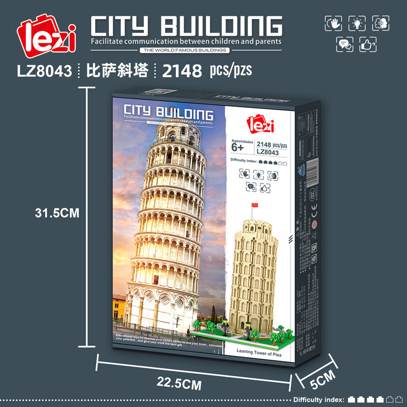 Lz 8043 Tower of Pisa 2148pcs