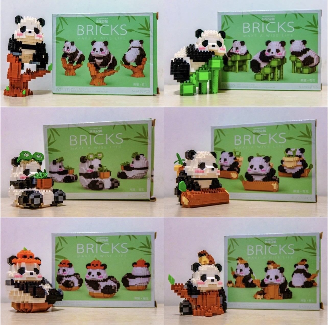 ตัวต่อนาโน Size L - Lele Brothers W 1116 - 1121 Panda Diary
