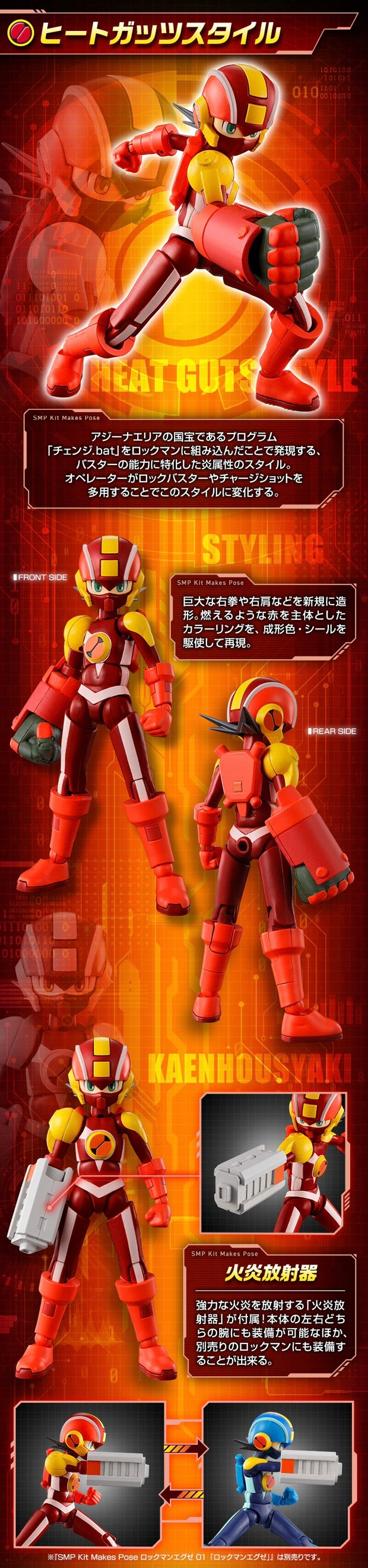 PRE-ORDER : SMP Kit Makes Pose MEGA MAN BATTLE NETWORK STYLE CHANGE HEAT GUTS & WOOD SHIELD SET