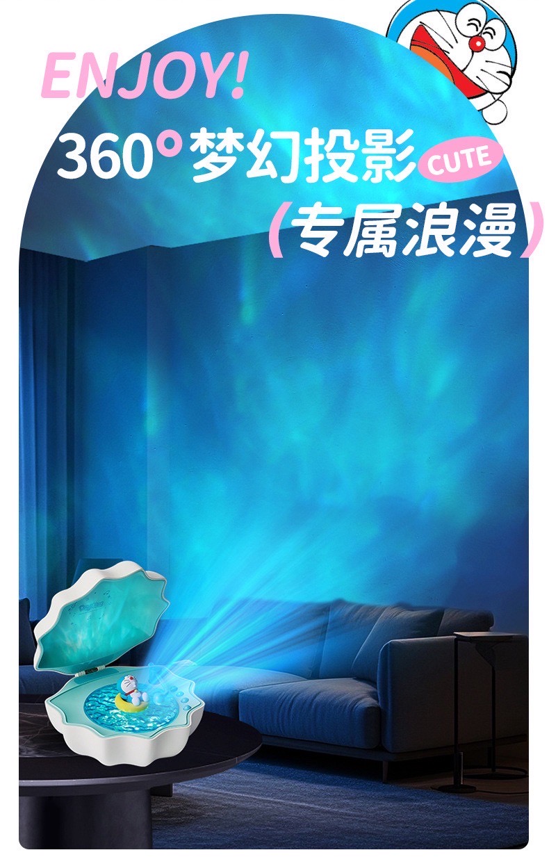 ร้าน🇹🇭 พร้อมส่ง✨ ลำโพงบลูทูธโดเรม่อน มีไฟ ลิขสิทธิ์แท้ Doraemon Shell Lamp Speaker